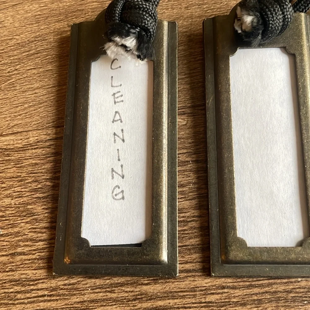 Bronze Tags Set 5 Metal Rustic Chic Office Cabinet Interchangeable Metal Heavy